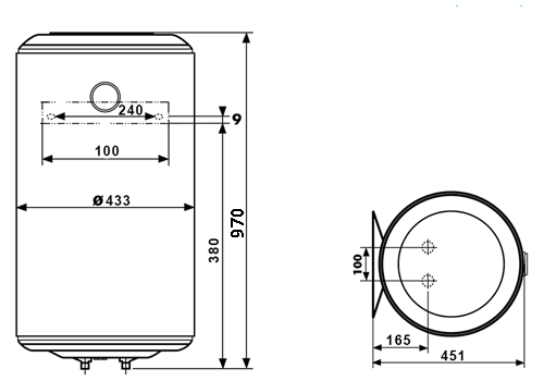 БОЙЛЕР Thermor Concept VM 100 D400-1-M - инструкция по монтажу